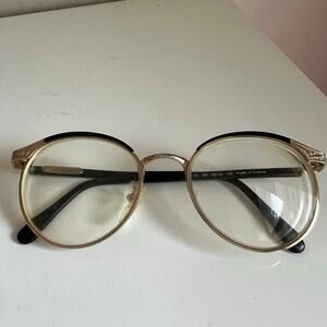 Vintage Jacques Fath Eyeglasses Frames Made in France Round Metal 52-19 145